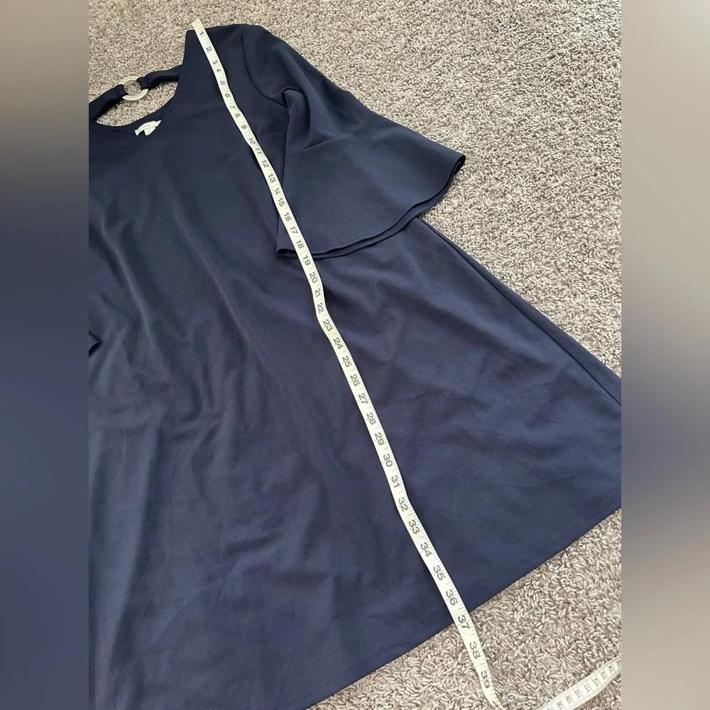 EST 1946 Navy Blue V‎ Neck Bell Sleeve Shift Dress Women's Size L